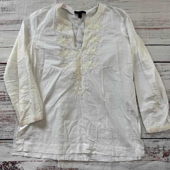 J Crew Embroidered 100% cotton tunic top size XS - Picture 3 of 8